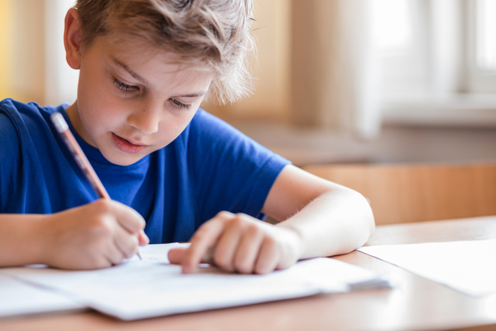 boy writing