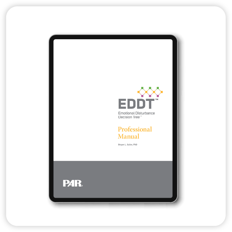 EDDT product manual cover featured on a tablet